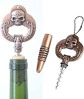 Vista 6 de Abridor de vino de aleación de zinc, abrebotellas de cobre retro, barras de forma de calavera para cocinas