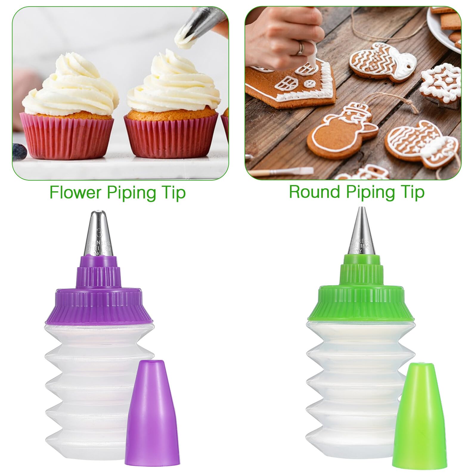 TOYANDONA Lot de 2 Bouteilles Souples pour Glaçage en Plastique, Accessoires de Pâtisserie Multifonctions, Flacons de Décoration pour Biscuits et Gâteaux, Ustensiles pour Couleur Aléatoire