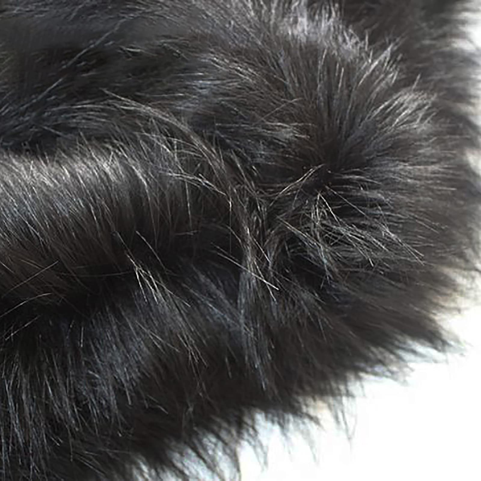 GQZJY Shaggy Long pile faux fur material fluffy fabric plush fabric for Costume Fashion Rugs Props Backdrops Cosplay Chair decoration 1.5x0.5m(Color:black)