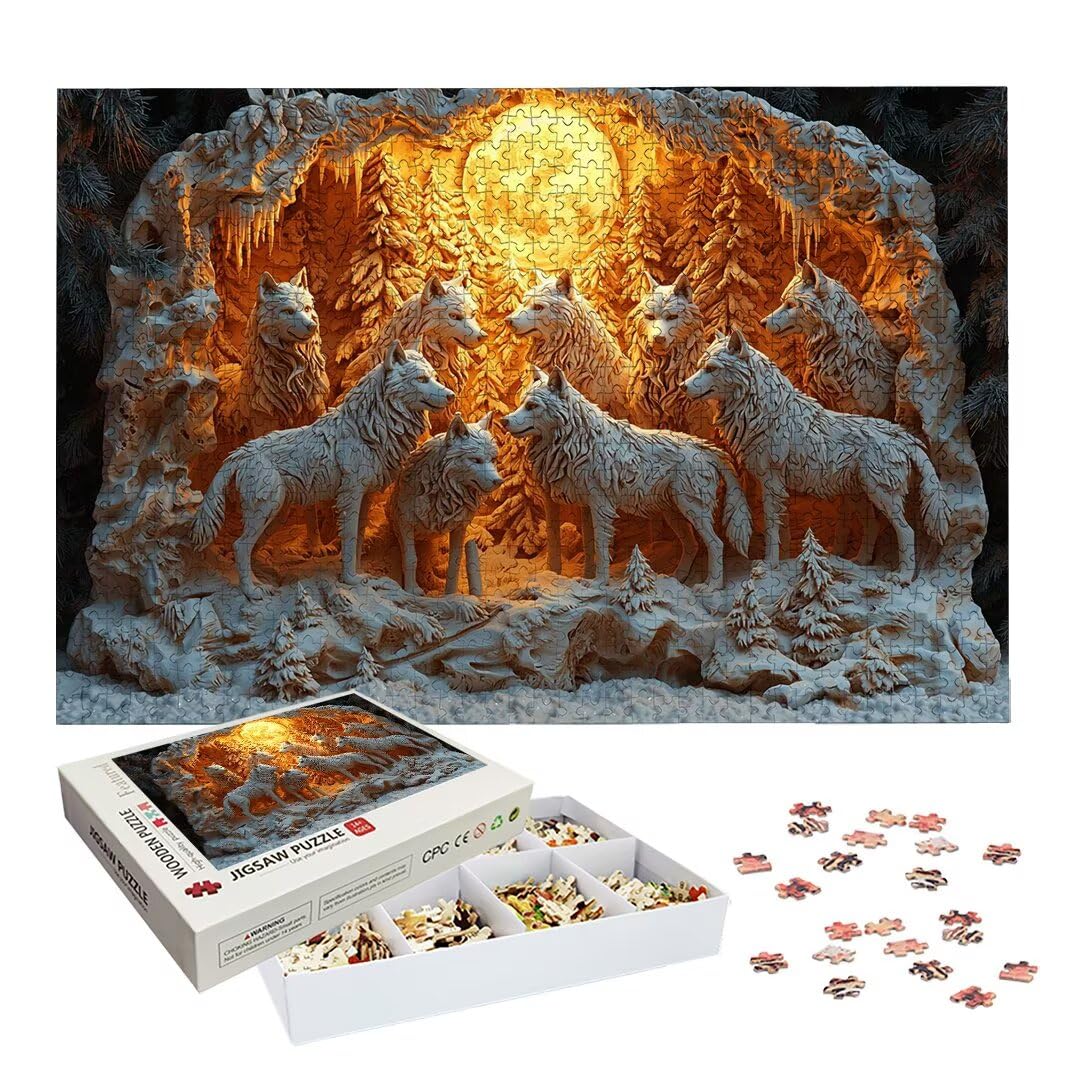 Puzzle 1500 Pièces Adultes, Puzzle 1500 Pieces Loup, Cadeau Femme -2190
