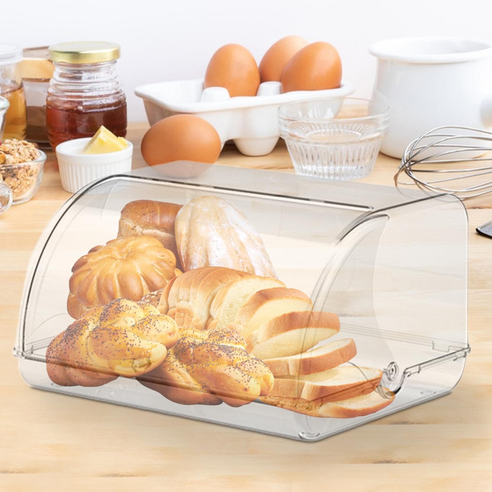 Scatola Per Bancone Da Cucina - Scatola Di Paiń In Trasparente | Organizzatore Alimentare Ermetico Con Coperchio, Contenitore Di Stoccaggio A Per | Organizzatore Da Bancone