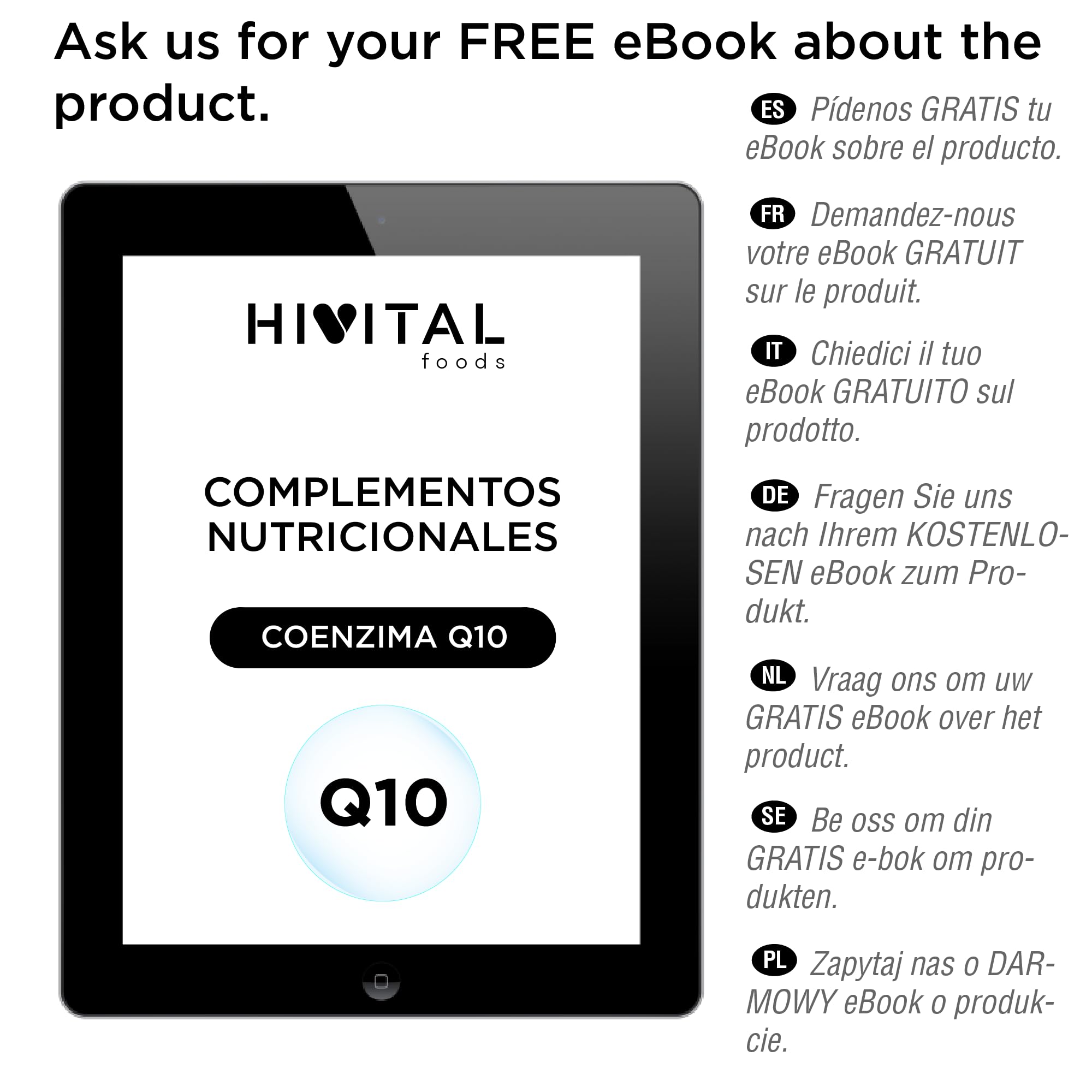 Coenzyme Q10 200 mg. 120 gélules végétaliennes pour 4 mois de traitement. CoQ10 Ubiquinone pure 100% Naturelle obtenue par fermentation. Fabriqué en Europe par HIVITAL
