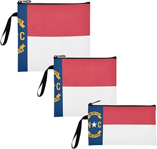 Nc North Carolina State Flag 3 Pcs Reusable Sandwich and Snack Bags Waterproof Diaper Bag Organization for Travel Items, Home Organization