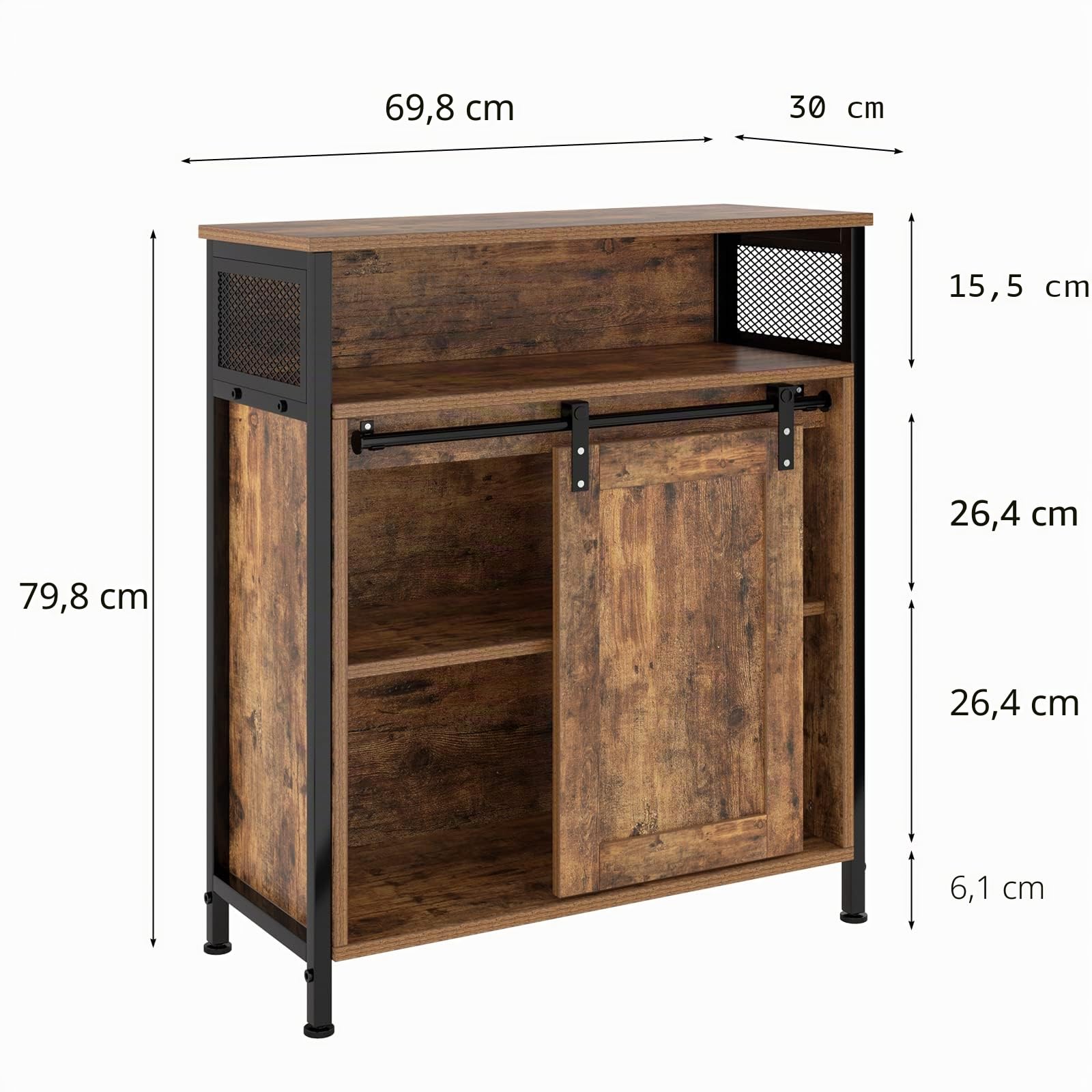 soges Aufbewahrungsschrank, Holzwerkstoff, Metall, Braun