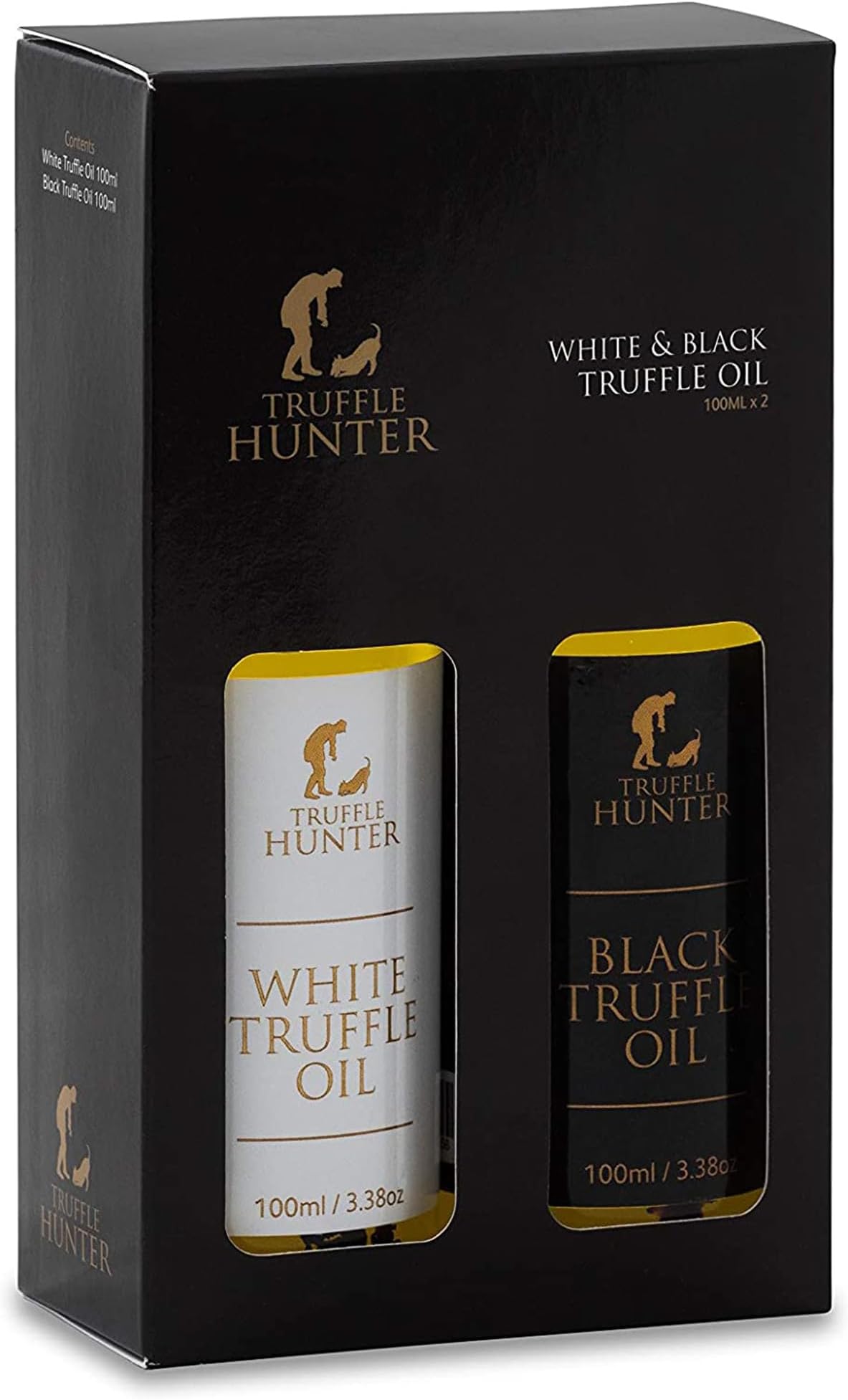 – TruffleHunter - Black & White Truffle Oil Set - Extra Virgin Olive Oil for Cooking & Seasoning - 100 ml X2