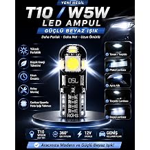 T10 W5W LED Ampul 12V Canbus Beyaz I k Park Plaka Tavan Torpido Bagaj Lambas  1 ADET