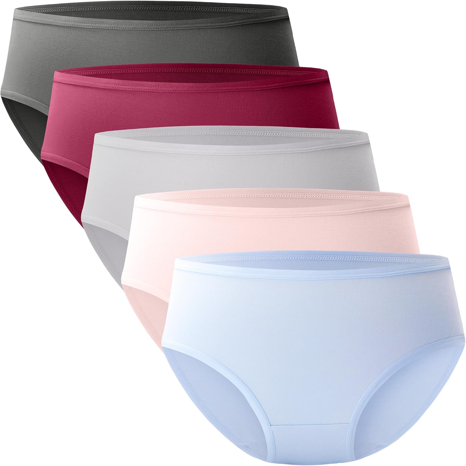 BAMBOO COOL Womens Underwear Breathable Moisture-Wicking Briefs Hipster Ladies Panties, 5-Pack - Image 2