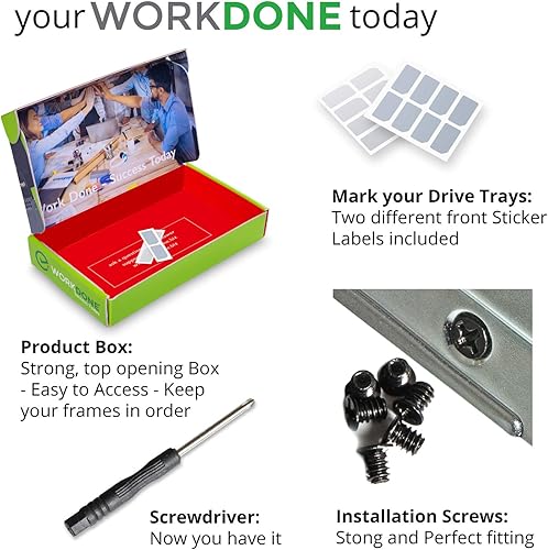 Miniatura 5 de WorkDone Paquete de 4 unidades  2.5" Hard Drive Caddy G176J compatible con Dell PowerEdge Server  T440 T640 R330 R430 T430 R630 R730 R830 R930 R320