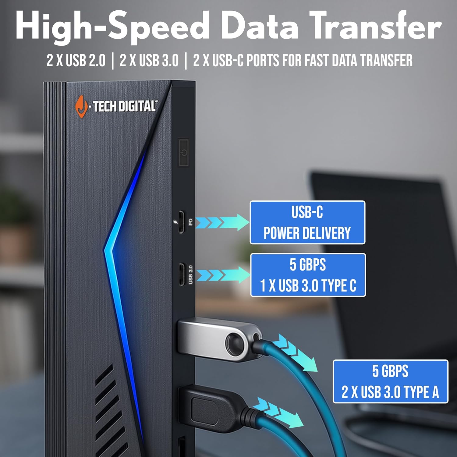J-Tech Digital 14 in 1 Docking Station up to 4K 60Hz, 3X HDMI, 6X USB, Ethernet, SD/TF, 100W PD, Audio/Mic - Compatible with macOS/Windows, Supports SST/MST (Driver Required)