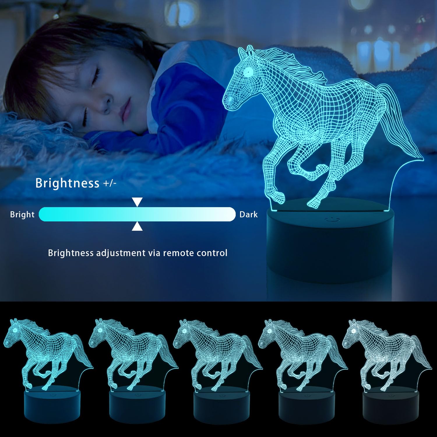 Nachtlampje voor kinderen, 16 kleuren kattenlamp, schattige