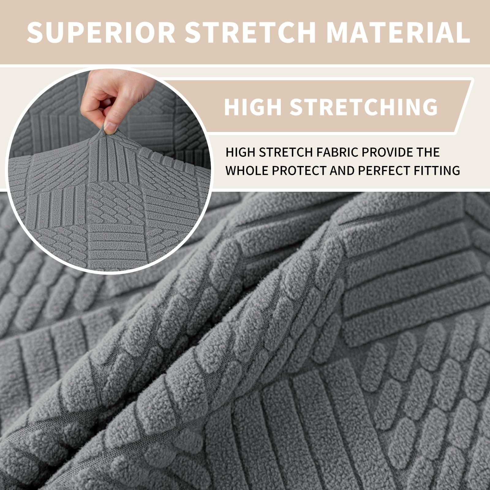 Ystyle Stretch Stuhlhussen 6er Set, Stuhlbezug Elastisch Abnehmbarer Waschbarer,Universal Langlebig Stuhlbezüge, Für Hotel Bankett Küche Restaurant Hochzeit Party, Hellgrau