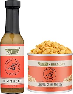 Chesapeake Bay Flavor Duo: Clark + Hopkins Jalapeno Pepper Sauce & Belmont Chesapeake Bay Seasoned Peanuts