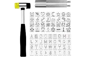 71-Piece Leather Stamping Tool Kit with Rubber Hammer