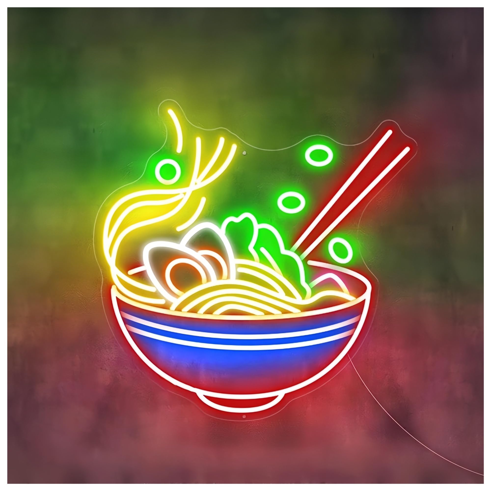 SHOUXI Sign Lamp Noodles Neon Sign Japanese Noodles for Restaurant Food Shop Wall Decor Ramen Sign Ramen Bowl Neon Light(E,100CM)