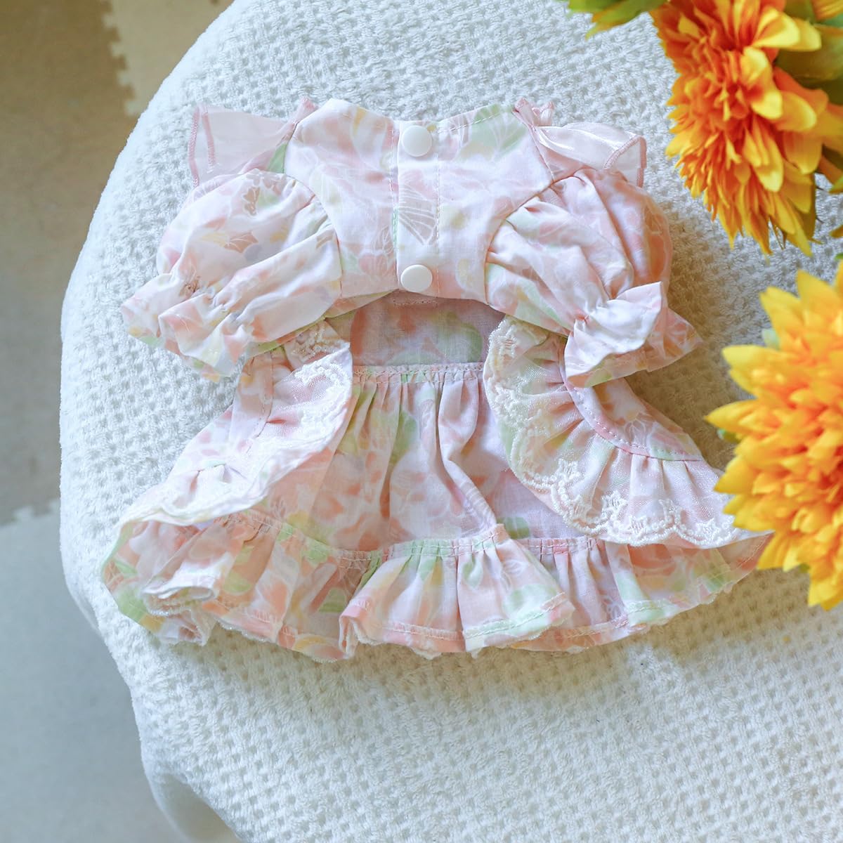 AZA Dog Princess Dresses for Small Dogs Purple Lolita Butterfly Clothes Costume Pet Suspenders Girl Cute Pink Big Bowknot Lace Coat Floral Outfits Summer Costumes Spring (XS,Purple)