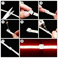 Vista 4 de Paquete de 10 conectores LED de cinta a cinta sin soldadura, bloques de terminales de tornillo de apriete, conector de 2 pines de 8mm
