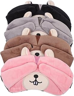 KALLORY 4 Pçs Máscara De Gelo Pacotes De Gelo Para Crianças 3D Máscara Para Os Olhos Máscara Para Dormir Cobertura Para Os Olhos De Pelúcia Para Dormir Cego Dormir Máscara Para Dormir