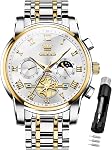 OLEVS Montres pour hommes Classique Roman Numeral Grand Cadran Visage Acier inoxydable Analog Quartz Mode Wrist Watch Liquidation Montre Homme Imperméable Lumineux