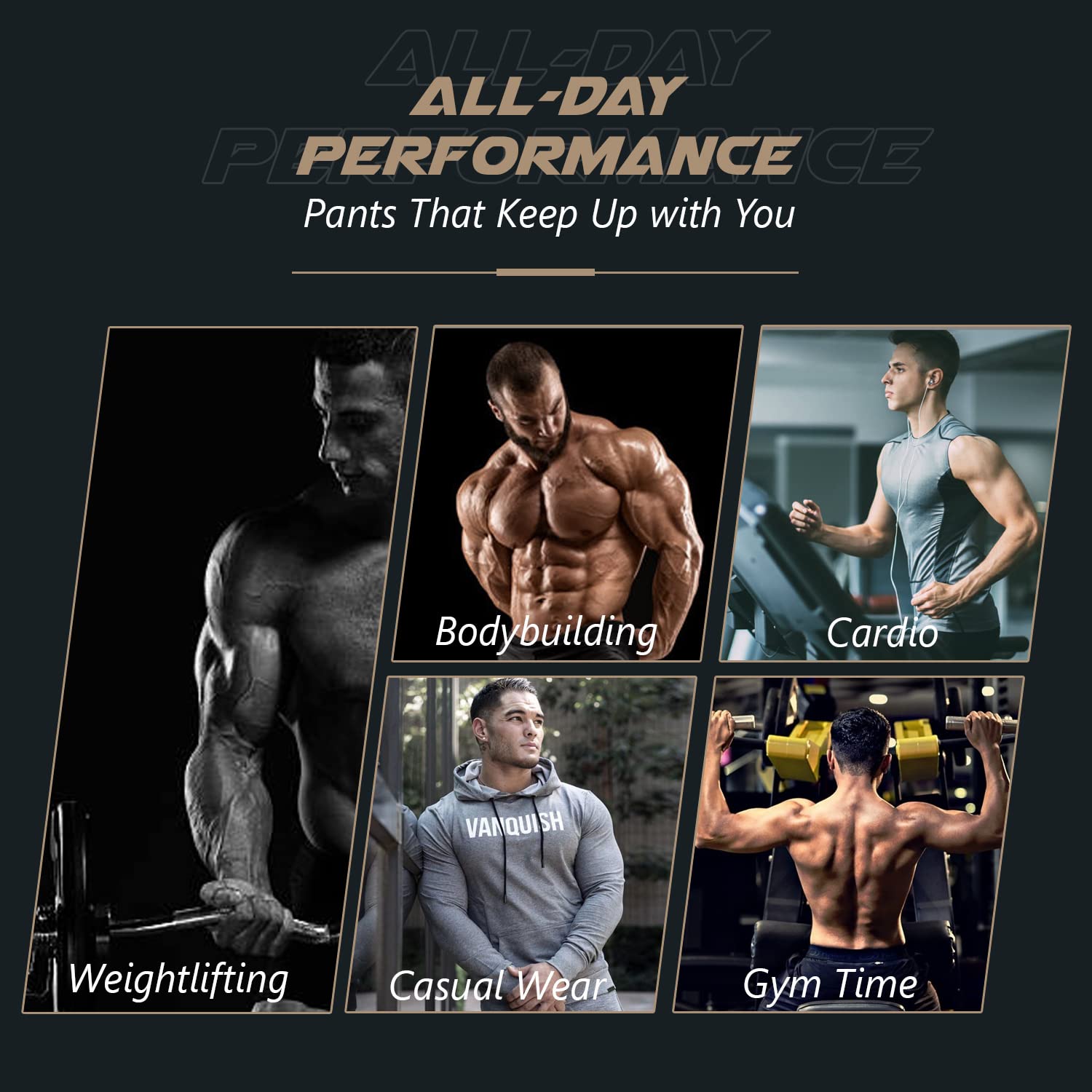Otomix Herrenmode, voll geschnitten, elastisch, für Bodybuilding, Gewichtheben, Training, Yoga, Sport, Fitnessstudio, Workout und Freizeitkleidung, Trendige Jogger und Verschiedene Größen