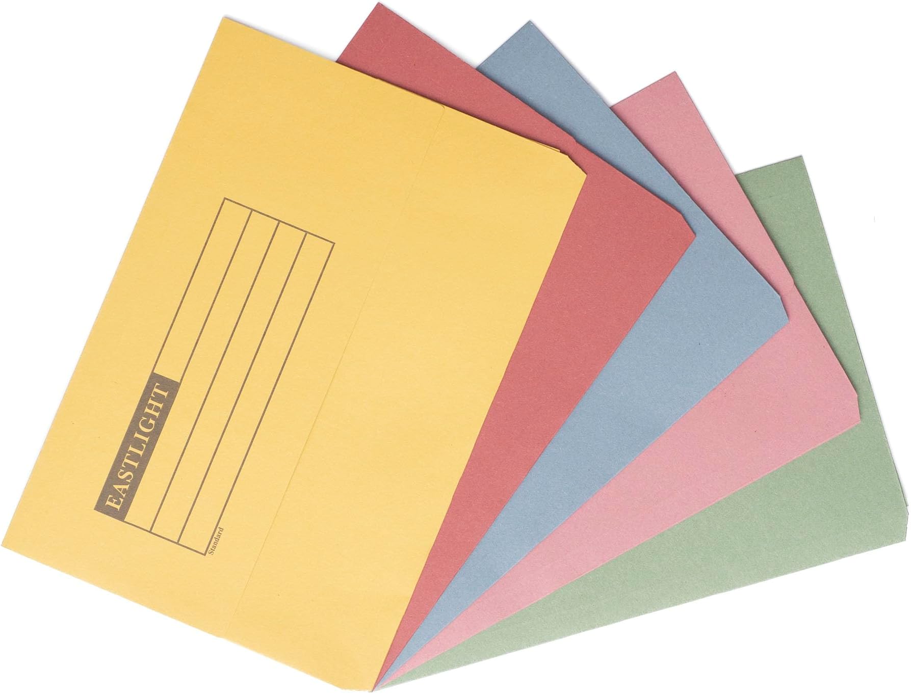 Eastlight Document Wallet Foolscap (Pack 50) Assorted Colours 100% Recycled Paper Manilla