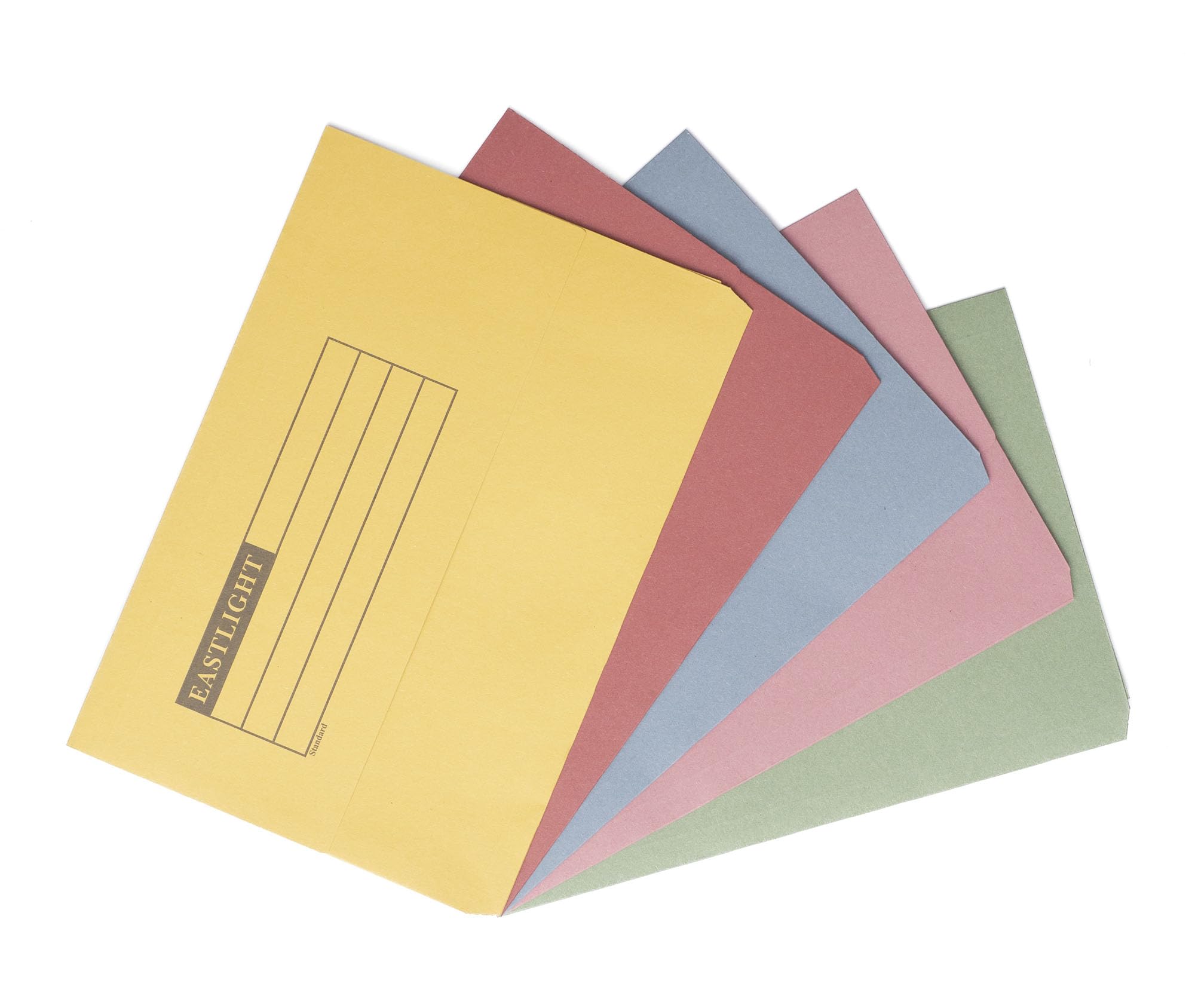 Eastlight Document Wallet Foolscap Assorted Colours 100% Recycled Manilla Paper (Pack of 50)