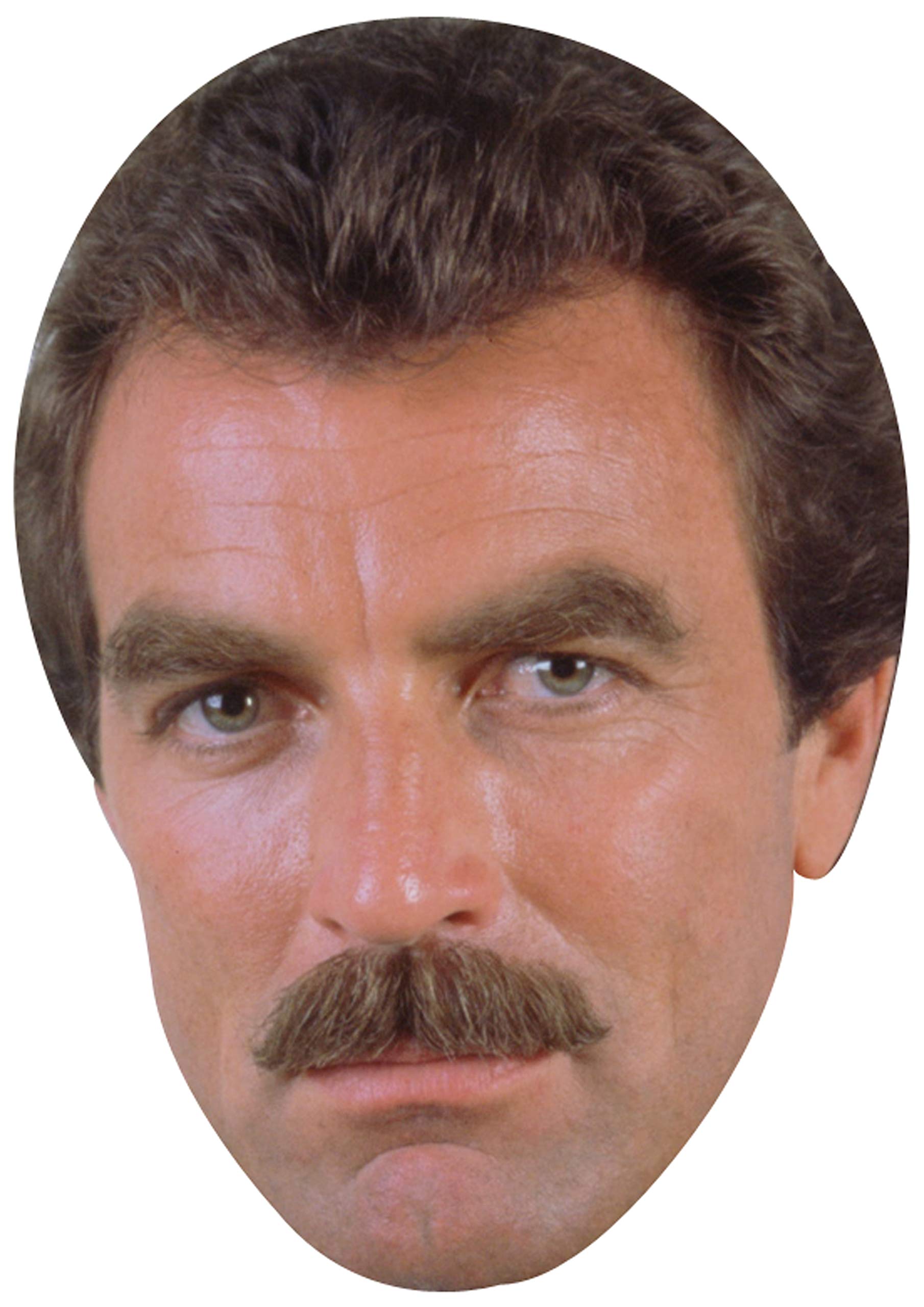 FoxyPrinting Tom Selleck Celebrity Cardboard Party Face Mask Fancy Dress