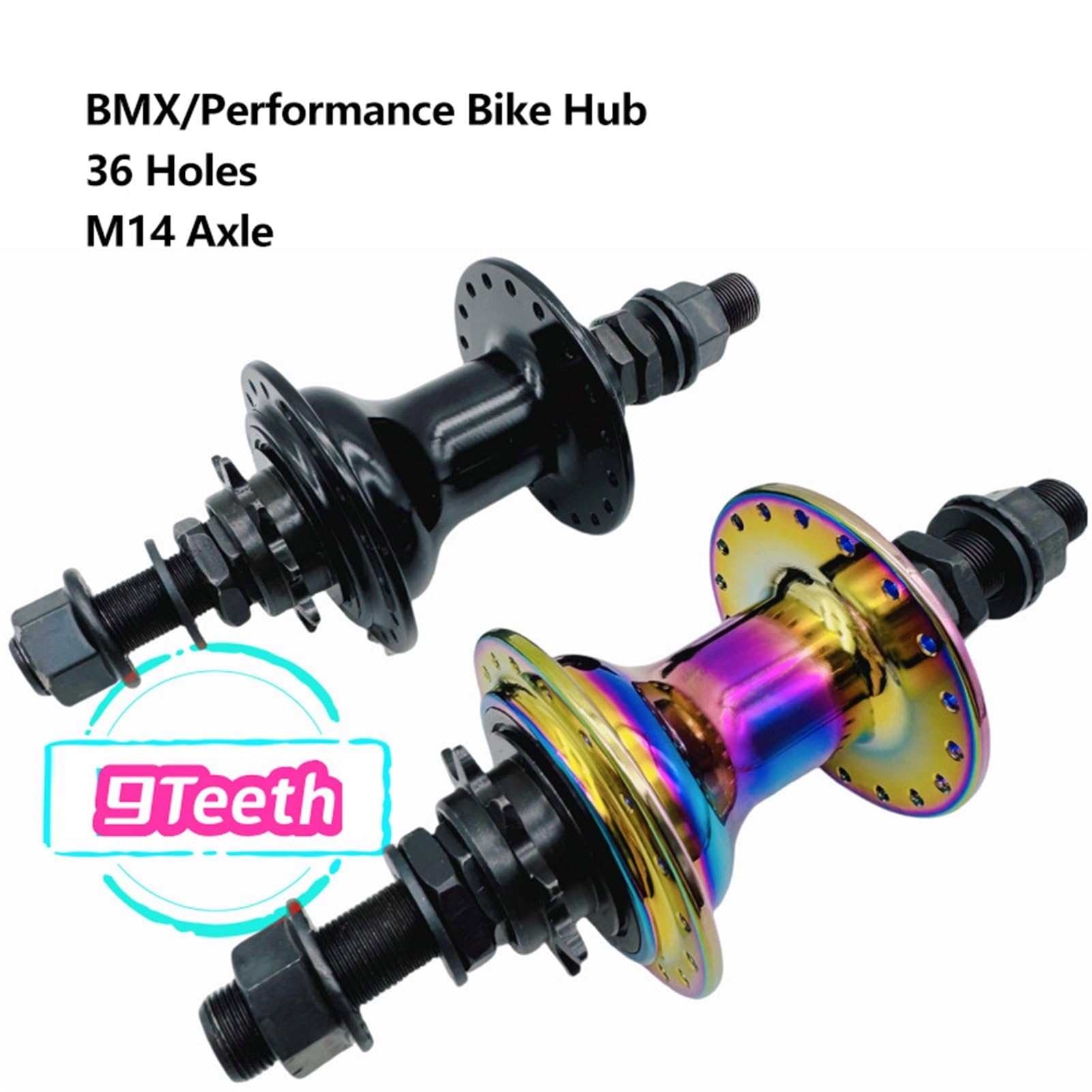Mozzo BMX/Trick Bike/Track Bike 9T Volano 36H 1S Mozzo Anteriore 3/8" x100mm Mozzo Posteriore M14x110mm