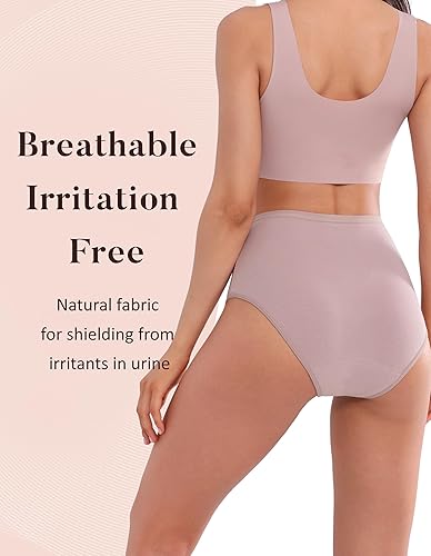 Miniatura 6 de Ropa interior lavable y absorbente para incontinencia orina para mujer, bragas de cintura alta para protección contra fugas de vejiga, 2.1 onzas