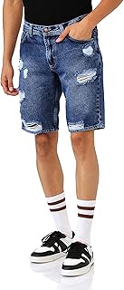 ASTK womens Short JEANS RIPPED BLUE Casual Shorts