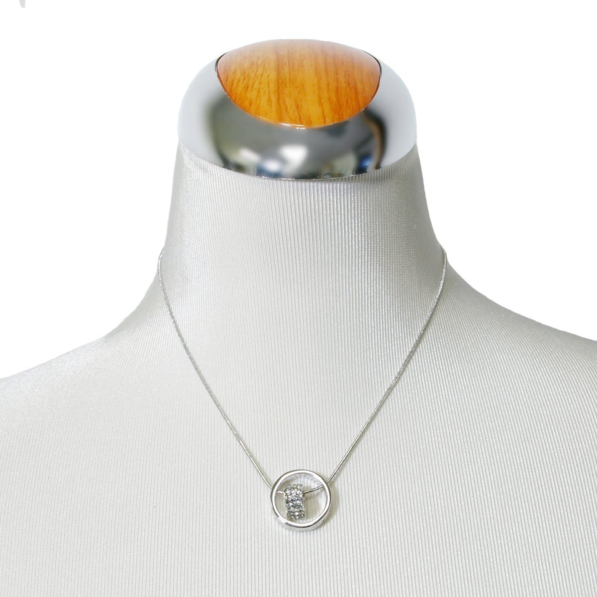 Wrapables True Love Ring Necklace with White Crystal Earrings Jewelry Set