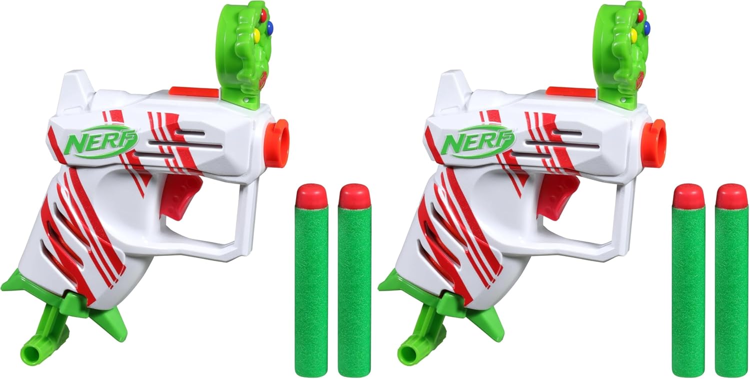 Nerf Elite 2.0 Jolly Dash Blaster, 2 Elite Darts, Pull to Prime, Winter Toy Foam Blaster for 8 Year Old Boys & Girls