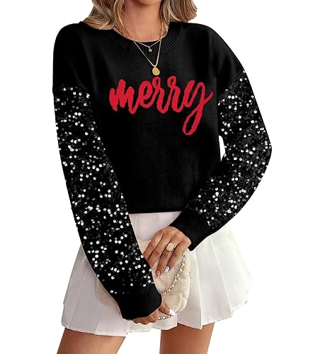Valentines Sequin Sweater Womens Love Heart XOXO Valentines Day Outfit
