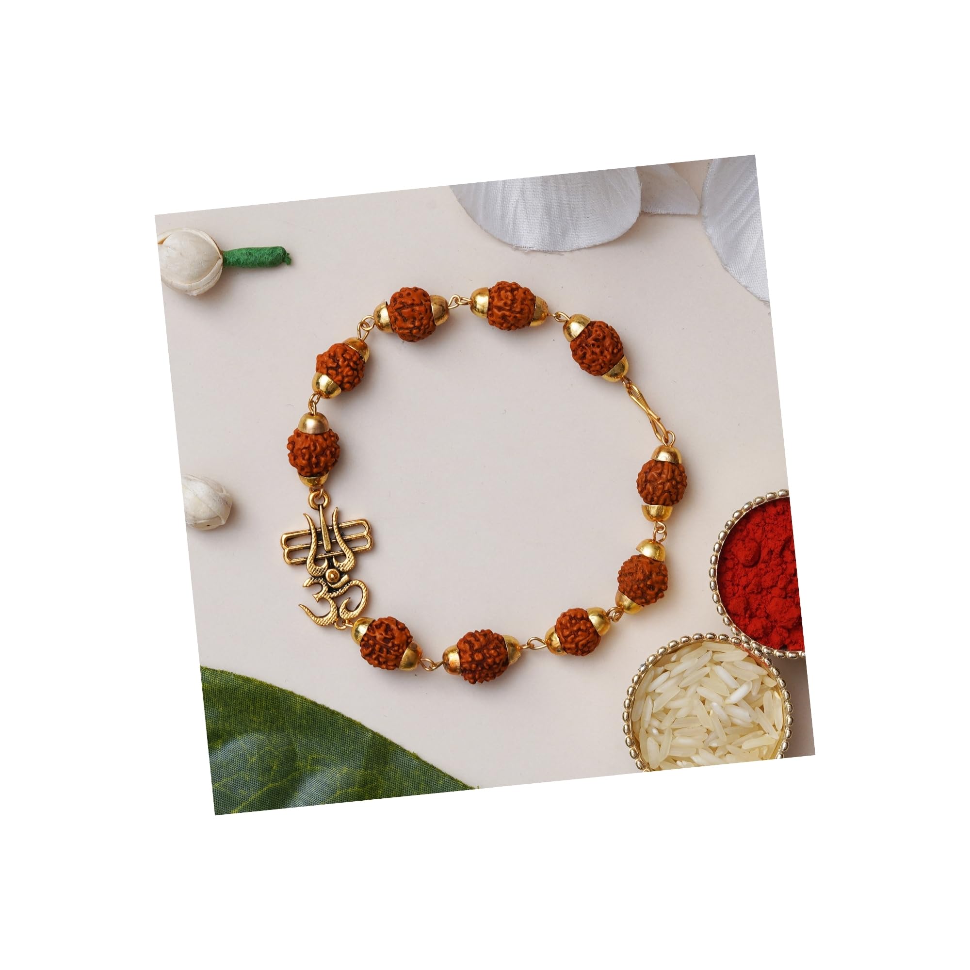 eCraftIndia Om Trishul Rudraksha Bracelet Rakhi for Brother with Roli Chawal Pack (B0CYXG6D8H) Amazon Price History, Amazon Price Tracker