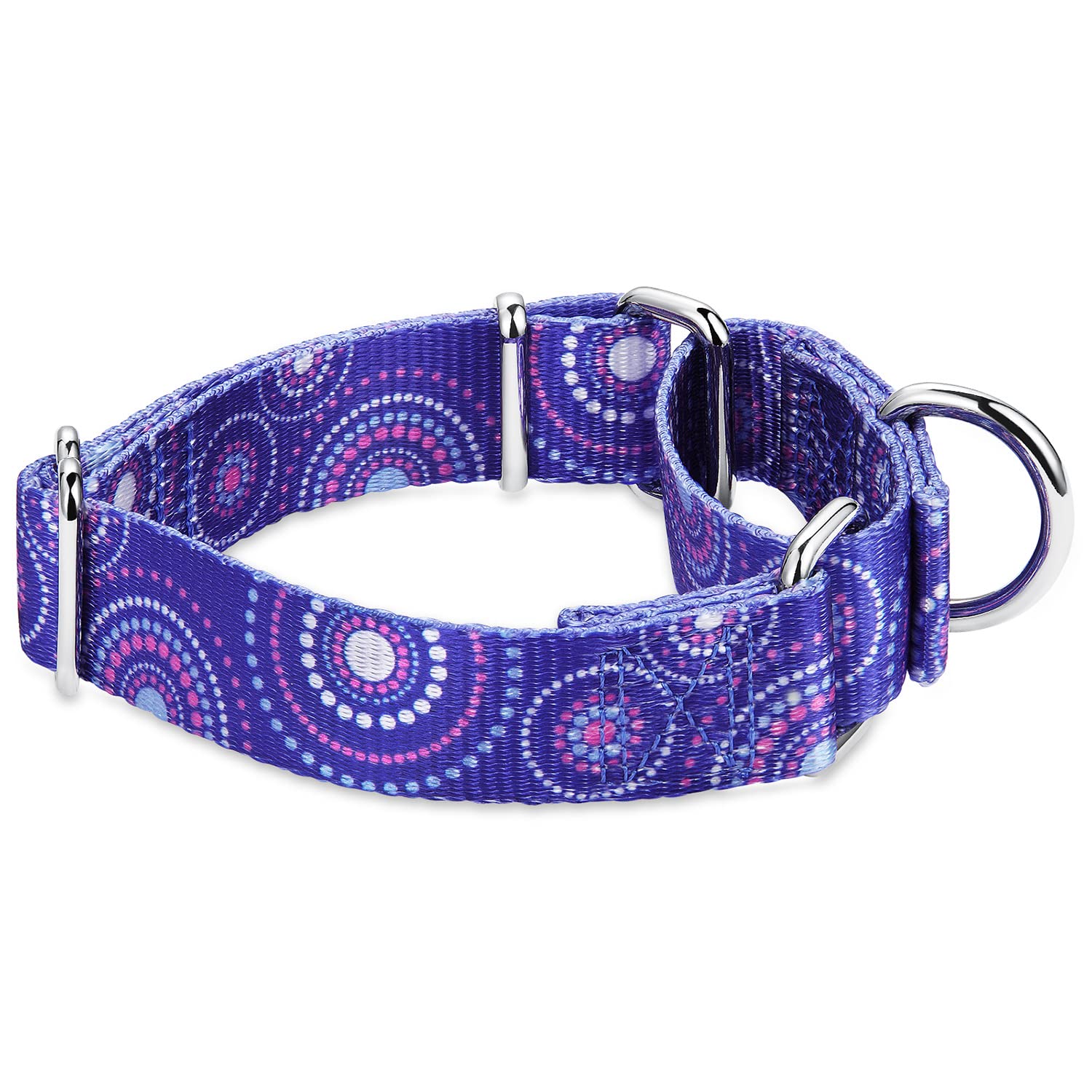 Dazzber Martingal-Halsband Für Hunde – 2,5 Cm Breit, Rot, Einstellbar, Mit Metall-D-Ring, Für Große/kleine Hunde