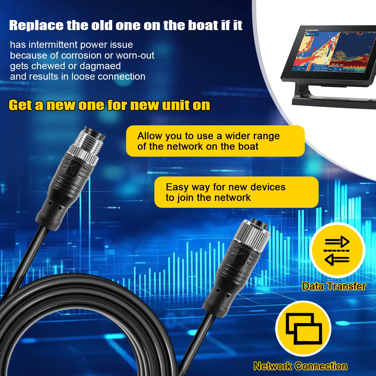 YMT Cable de extensión de 6 m para NMEA 2000 (N2K), compatible con Lowrance Simrad B&G Navico Garmin Networks
