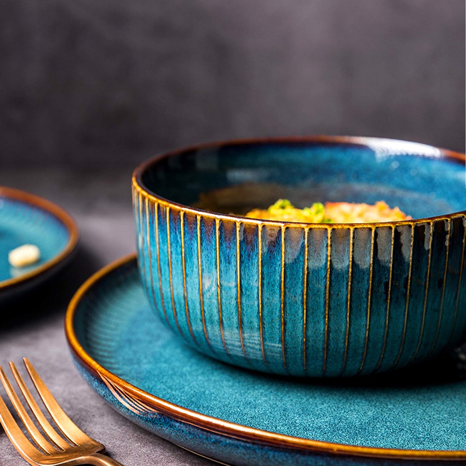Zestaw zastawy stołowej, 12-częściowy zestaw ceramicznych talerzy obiadowych, zestaw naczyń dla 2-4 osób, idealny na wesele, przyjęcie, 12 sztuk (12 sztuk) (20 sztuk)