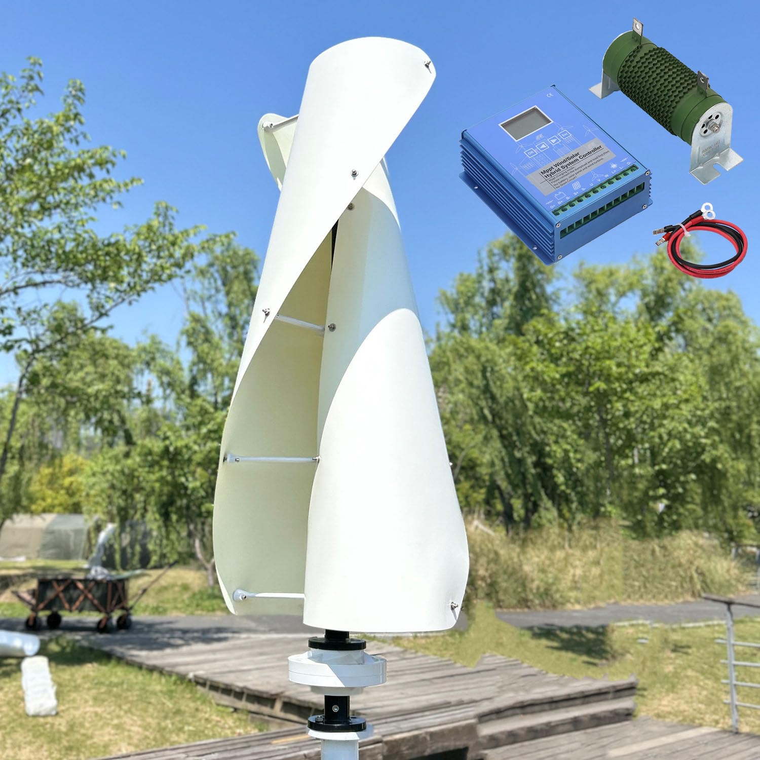 2000W Windkraftanlage 48V Hocheffiziente Windkraftanlage mit Wind-Solar Hybrid Laderegler MPPT, Kleinwindkraftanlagen