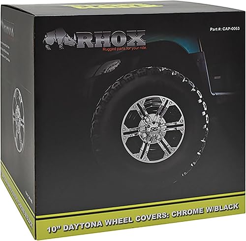 Miniatura 4 de Red Hawk CAP-0063 Daytona - Juego de 4 fundas para rueda (10 pulgadas), color cromado