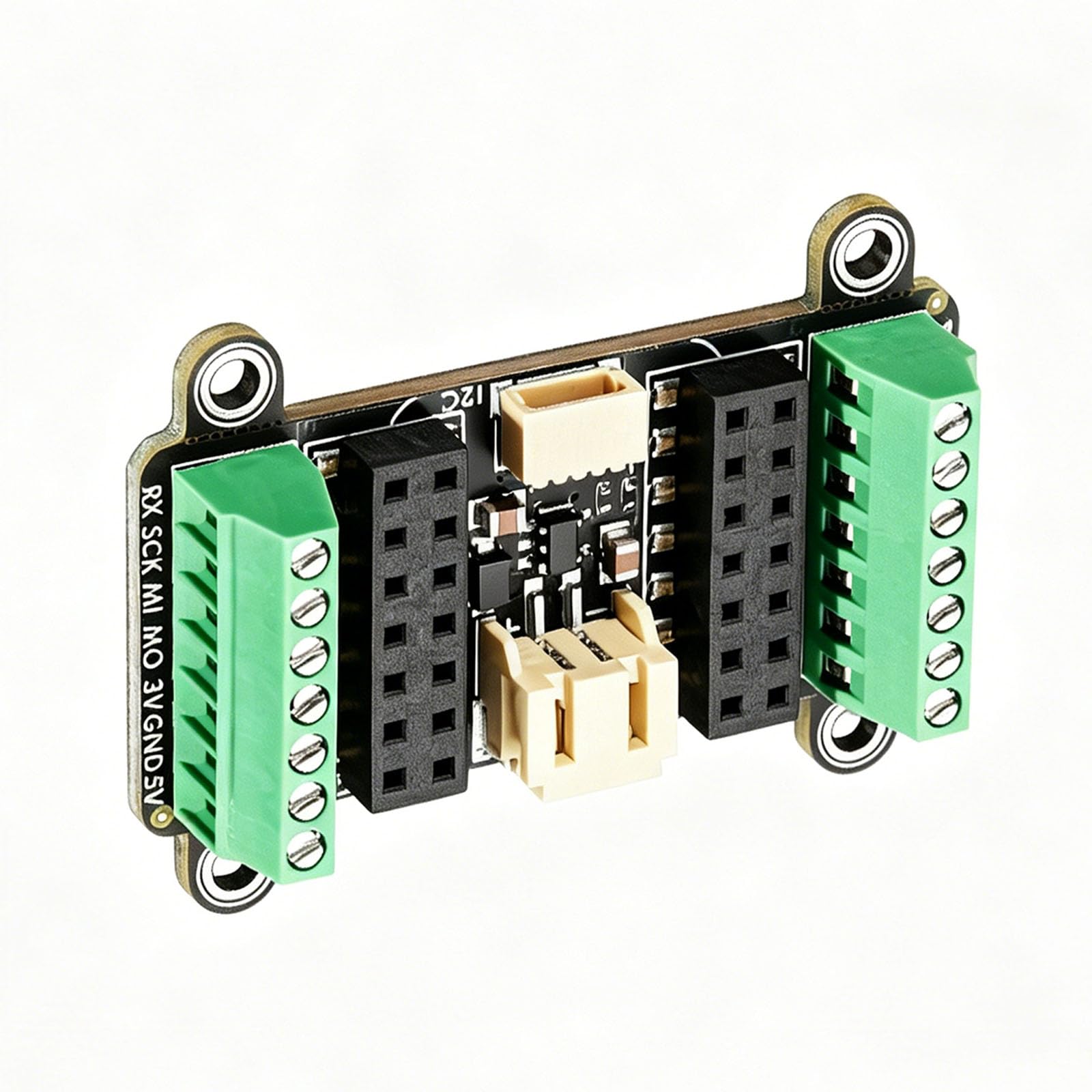 Scheda espansione PCB compatta Compatibile con QT PY e Seeed XIAO, Accesso terminale a Vite con Prese Header, Accesso aggiuntivo I2C e Fori Montaggio per Lavoro Sviluppo Modulo Alternativo