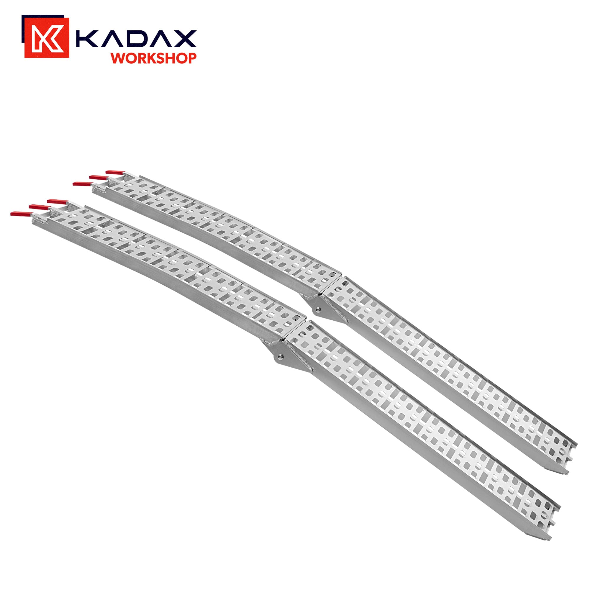 KADAX Set di 2 rampe di carico pieghevoli fino a 680 kg, rampe di carico per rimorchi, rampe in alluminio per moto, quad, tosaerba e trattorino