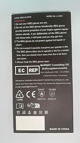 Miniatura 9 de Guantes de parrilla para barbacoa para cocinar en fogatas, guantes resistentes al calor de 1472 °F para cocinar al aire libre, barbacoa, hoguera