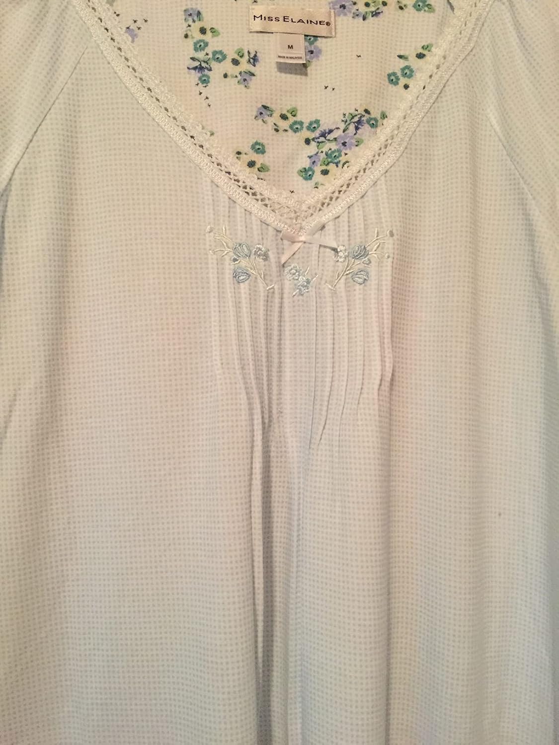 Miss Elaine Women's Short Knit Nightgown with Long Sleeves at  Women’s Clothing store