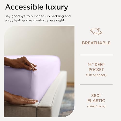 Miniatura 5 de Juego de sábanas de algodón egipcio Threadmill tamaño individual XL  Sábanas 100% certificadas de algodón egipcio para cama tamaño individual XL