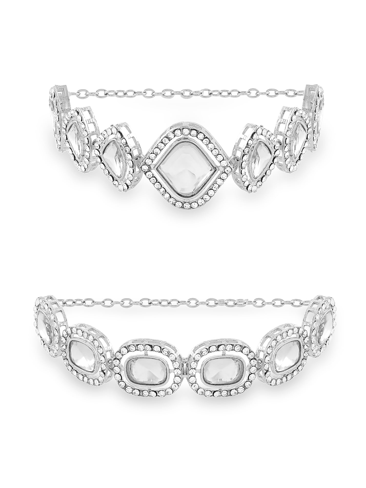 See full amazon price history chart for ZAVERI PEARLS Set of 2 Silver Tone Dazzling Austrian Diamonds & Stones Fusion Bracelets For Women-ZPFK17949 ZAVERI PEARLS Set of 2 Silver Tone Dazzling Austrian Diamonds & Stones Fusion Bracelets For Women-ZPFK17949 (B0D111P8JJ) Amazon Price History, Amazon Price Tracker
