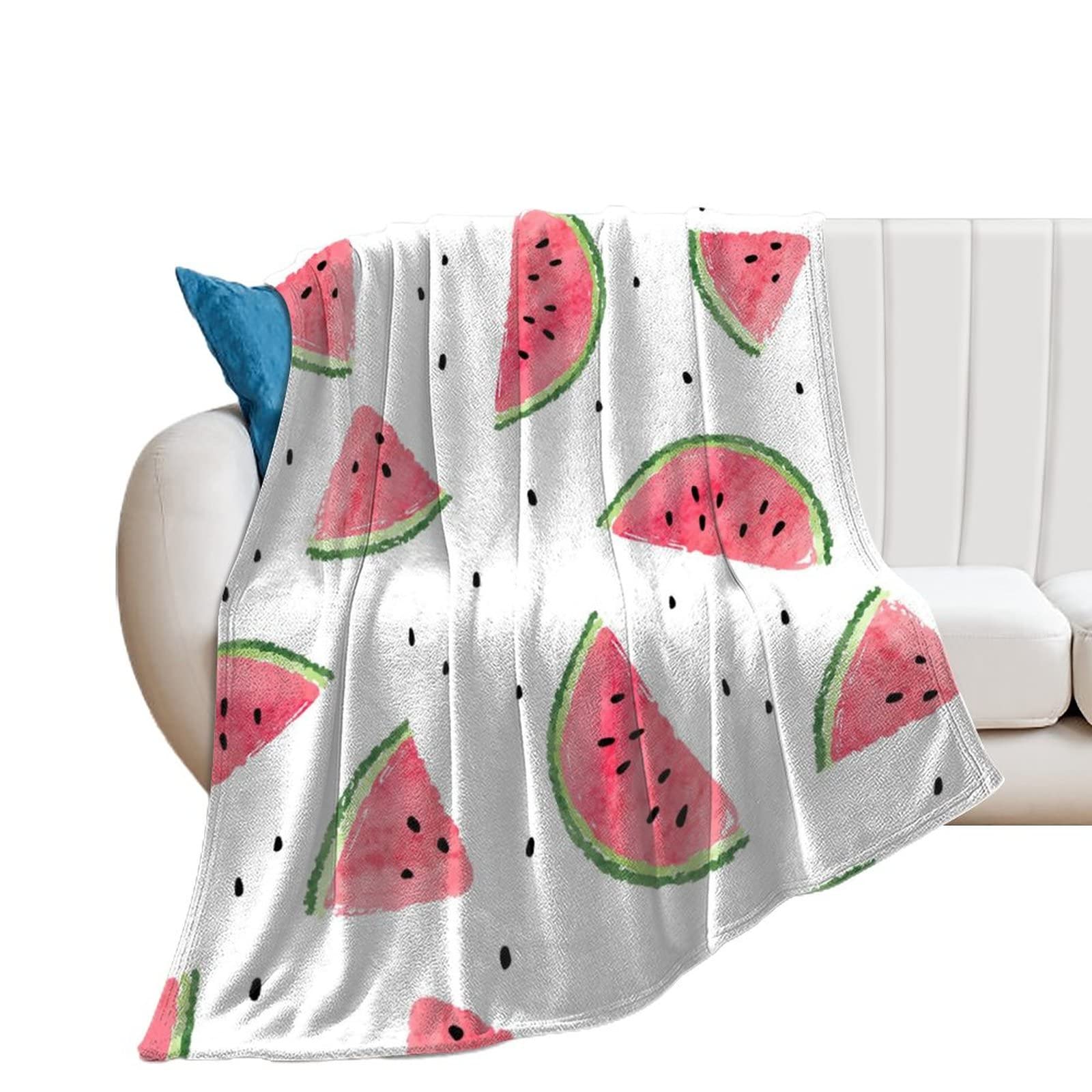 Couverture polaire pastèque 150x200cm plaid de canapé et lit doux