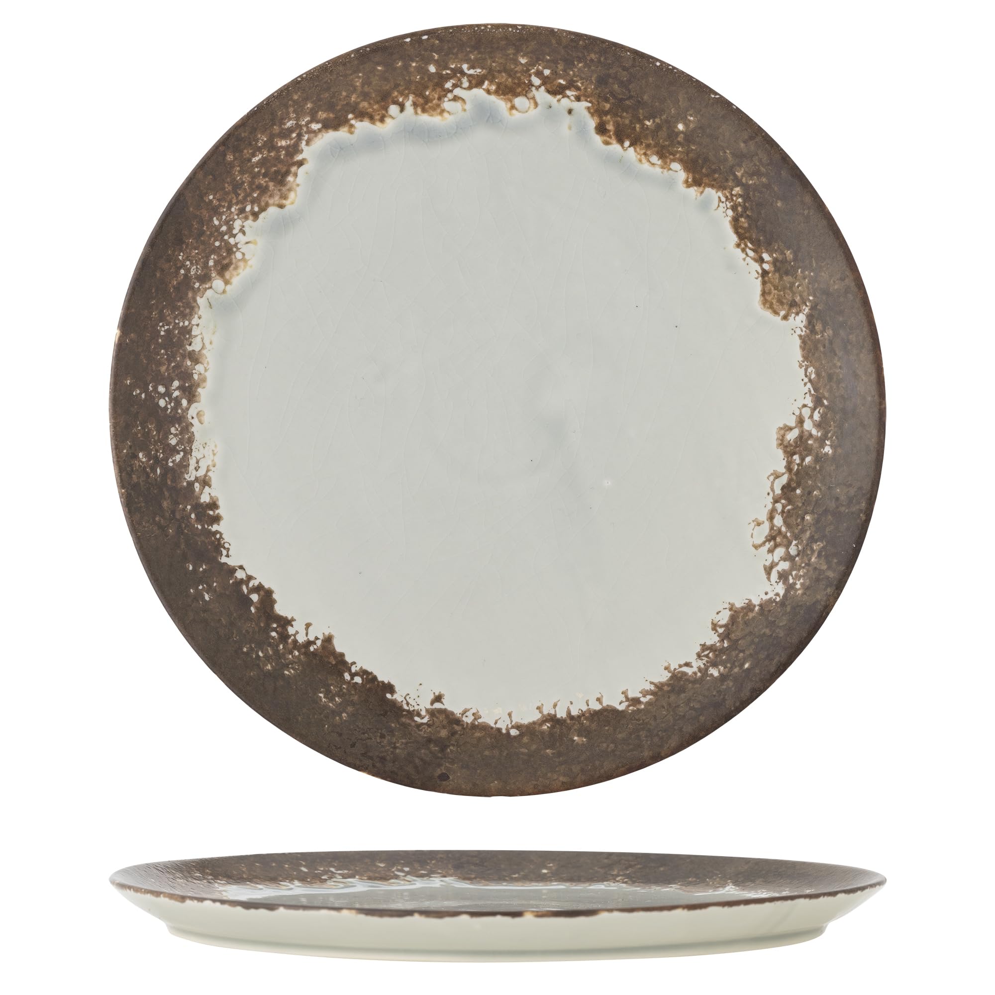 Bloomingville Paula Plate, Brown, Stoneware, Depth 26.5 x Height 2 cm