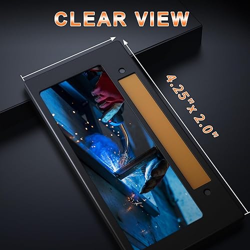 Miniatura 2 de TRQWH Lente de soldadura de oscurecimiento automático 2x4.25 casco accionado solar con tecnología de color verdadero, 2 sensores de arco, filtro de