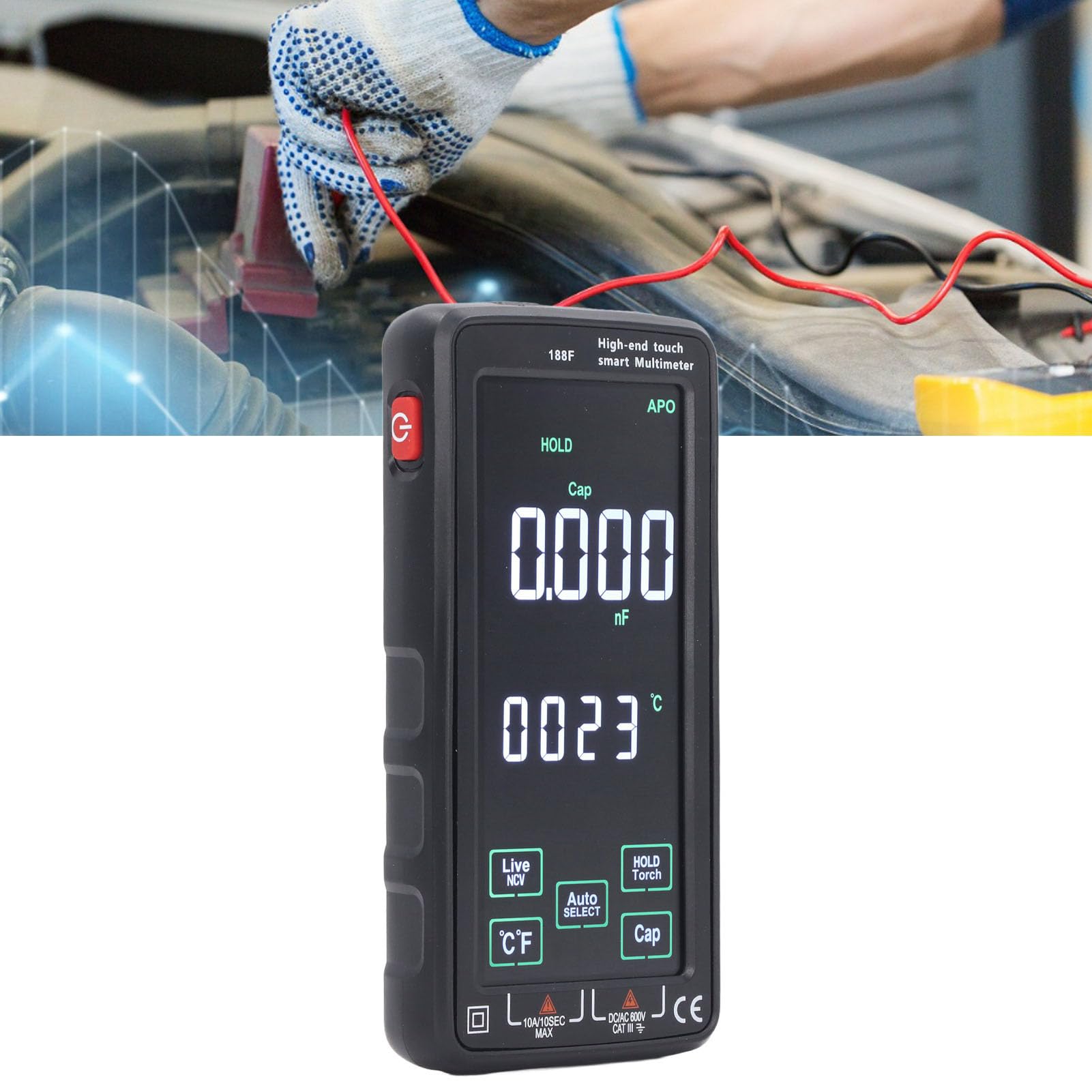 Hyuduo Multimetro Intelligente Multimetro Digitale con Schermo a Colori LCD AC750V DC1000V Tester Elettrico Ad Alta Precisione per la Risoluzione dei Problemi Automobilistici Industriali e Domestici