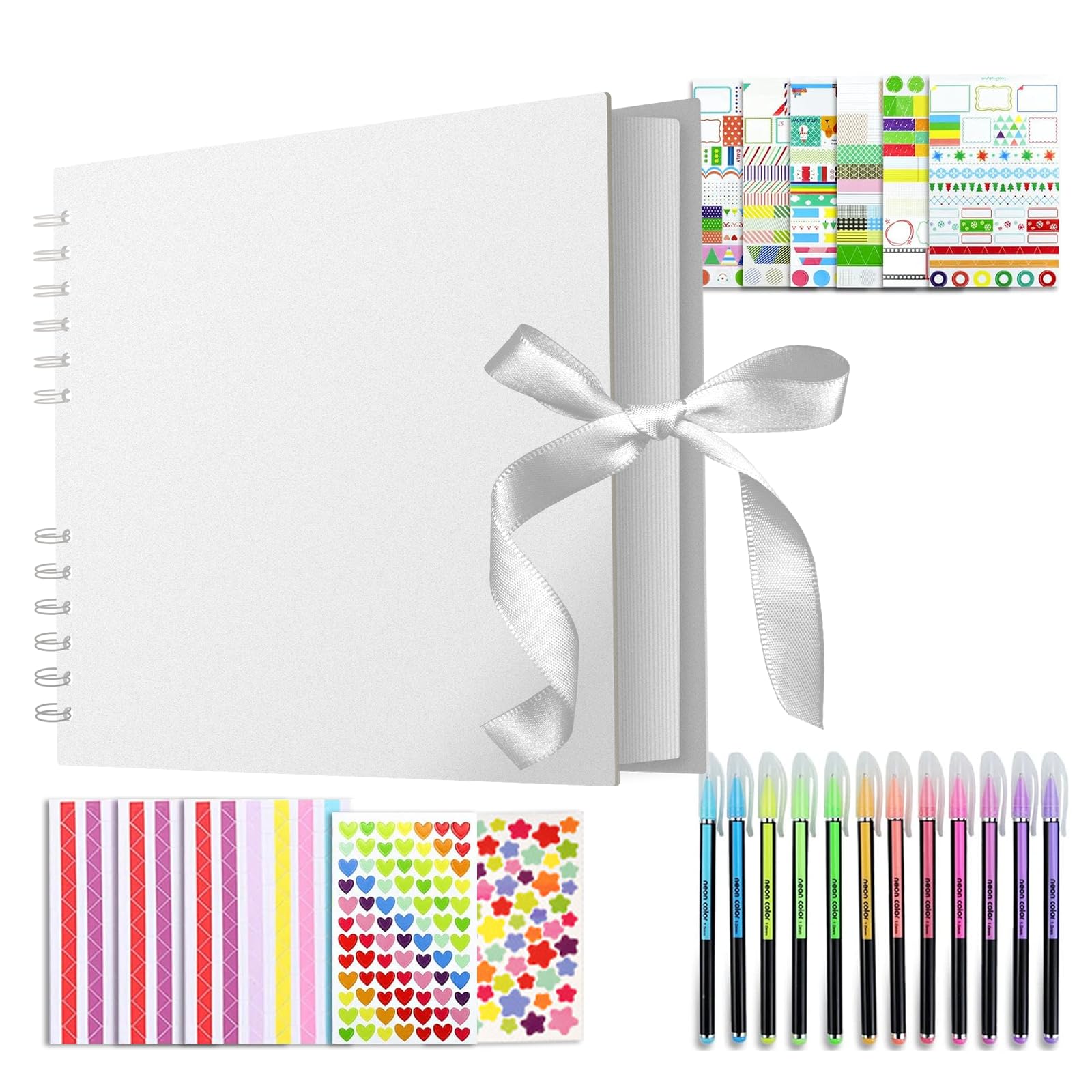 Album Fotografico, Bianco Scrapbook di 80 pagine, album fotografico fai da te 28x21 cm, utilizzabile come regalo di laurea, regalo di compleanno, regalo di San Valentino