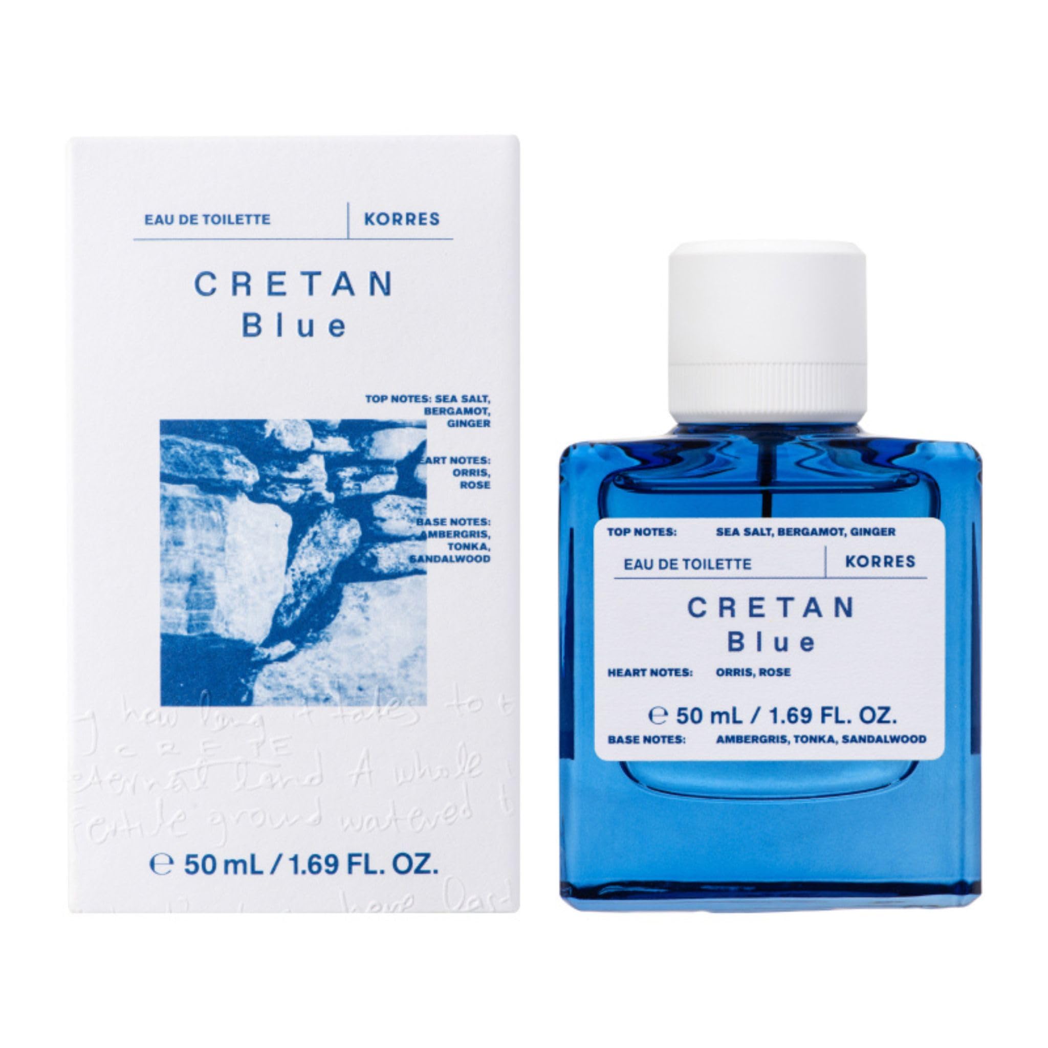 KORRES CRETAN BLUE Eau de Toilette Unisex, zitrisch-maritimer Duft, 50 ml | Veganes Eau de Toilette mit Bergamotte, Meersalz, Ambergris und Sandelholz. Mit natürlichem Alkohol.